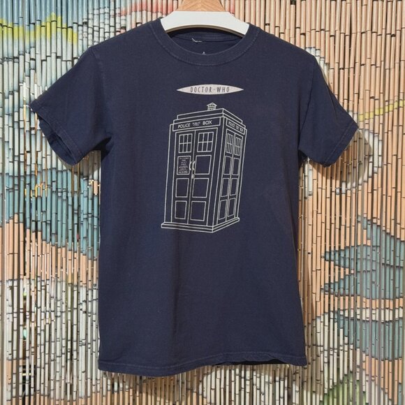 DOCTOR WHO Tardis BBC Short Sleeve Cotton T-Shirt, Blue, Small - Picture 1 of 6
